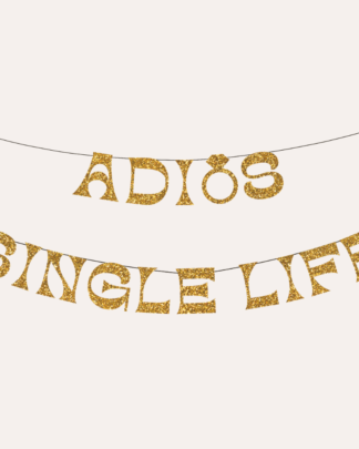 Adios Single Life Glitter Banner